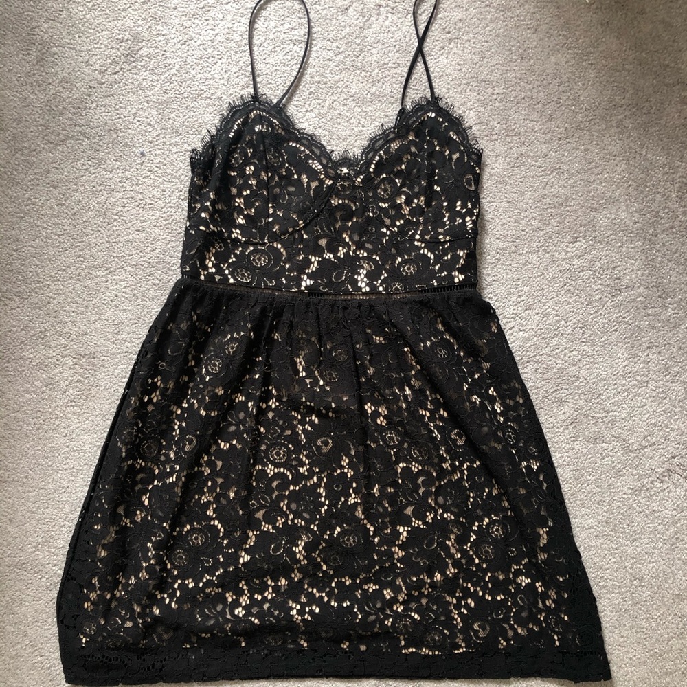 Express mini black lace dress